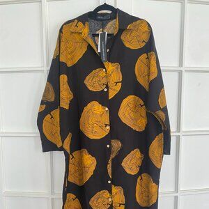 Cotton & Linen Shirt Dress // Casual Loose Maxi Dress